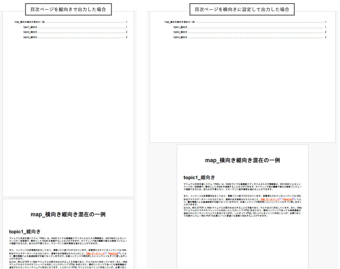 PMXから目次ページの縦横の向きを切り替えて出力した画像